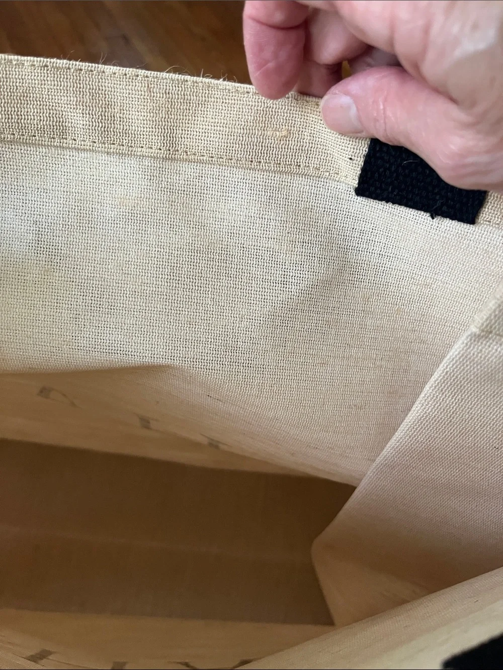 ARHAUS Natural Canvas Tote with Black Handles